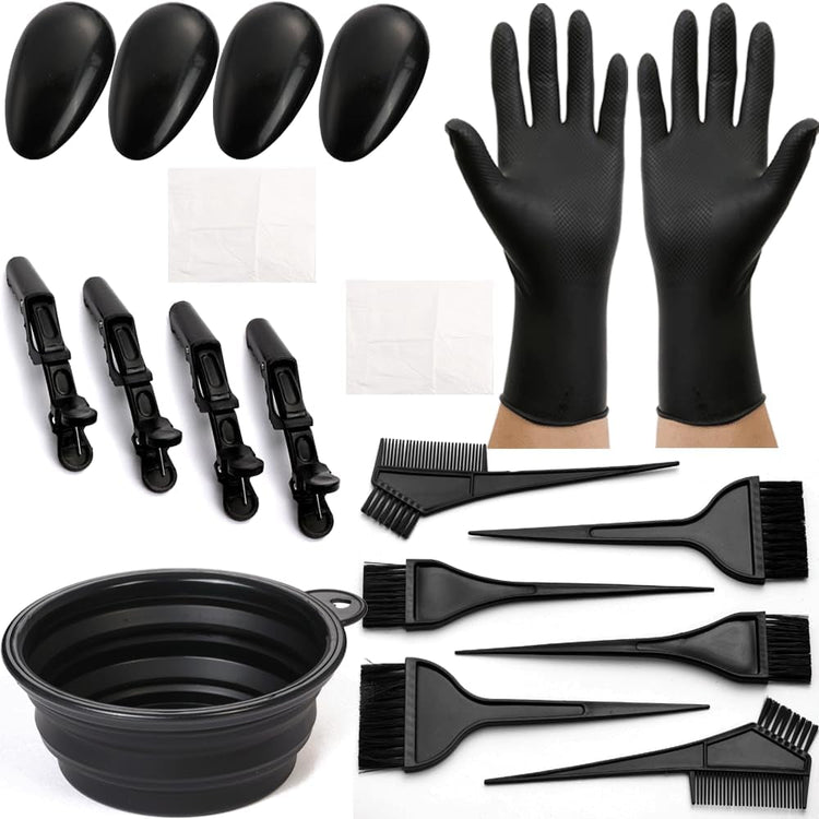 19Pcs Professional Salon Hair Coloring Dyeing Kit, Hair Coloring Products with Hair Dye Brush, Hair Color Bowl, Hair Clips for Hair Dye Tools