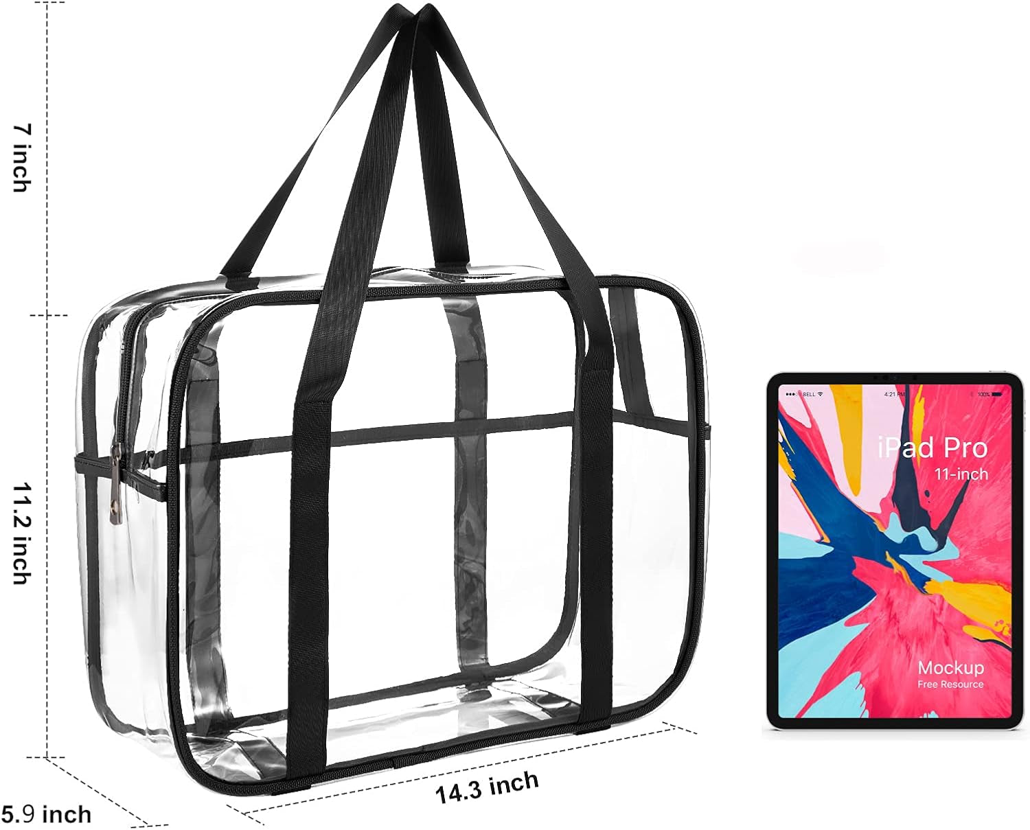 Large Clear Makeup Bag, Cosmetics Organizer Bag, Pvc Travel Toiletry Bag | Large Clear Cosmetic Bag with Zipper Transparent Waterproof Make up Case Diaper Luggage Organizer Makeup Bag with Handle