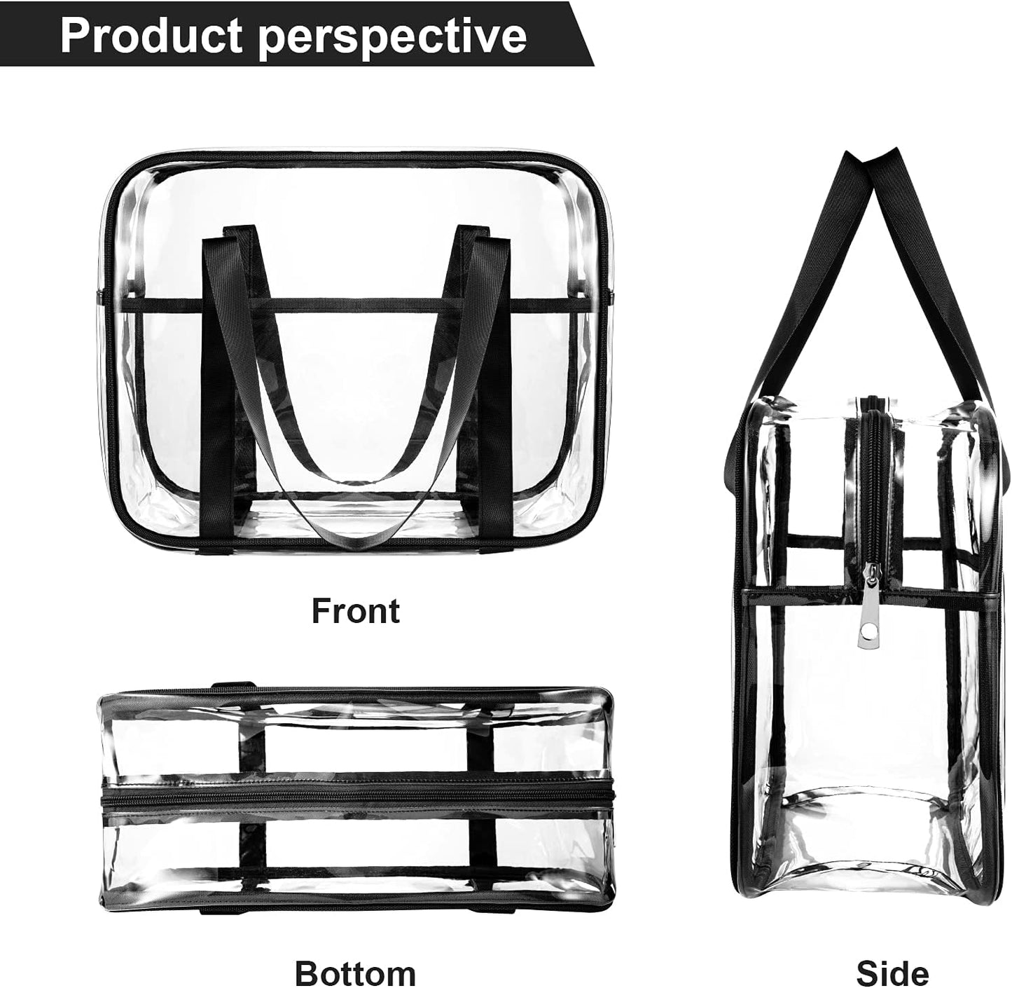 Large Clear Makeup Bag, Cosmetics Organizer Bag, Pvc Travel Toiletry Bag | Large Clear Cosmetic Bag with Zipper Transparent Waterproof Make up Case Diaper Luggage Organizer Makeup Bag with Handle