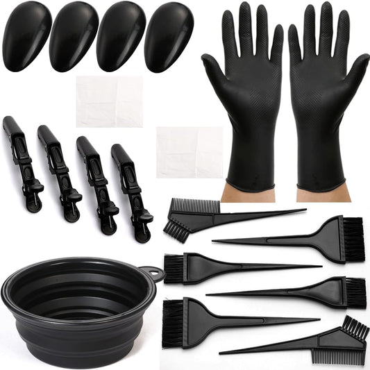 19Pcs Professional Salon Hair Coloring Dyeing Kit, Hair Coloring Products with Hair Dye Brush, Hair Color Bowl, Hair Clips for Hair Dye Tools